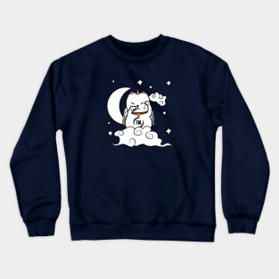 Night With Super Maneki Neko Crewneck Sweatshirt